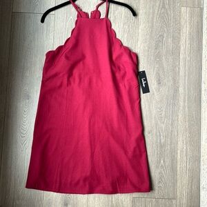 Maroon scallop sleeveless dress lulu
